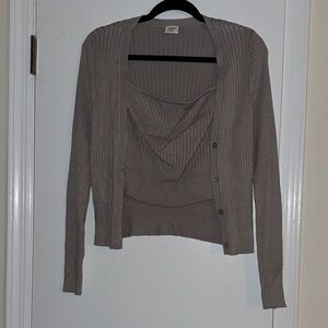 Abercrombie & Fitch Ribbed Cardigan Sweater & Tube Top
